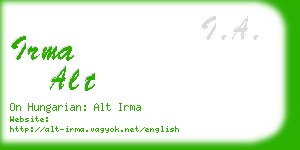 irma alt business card